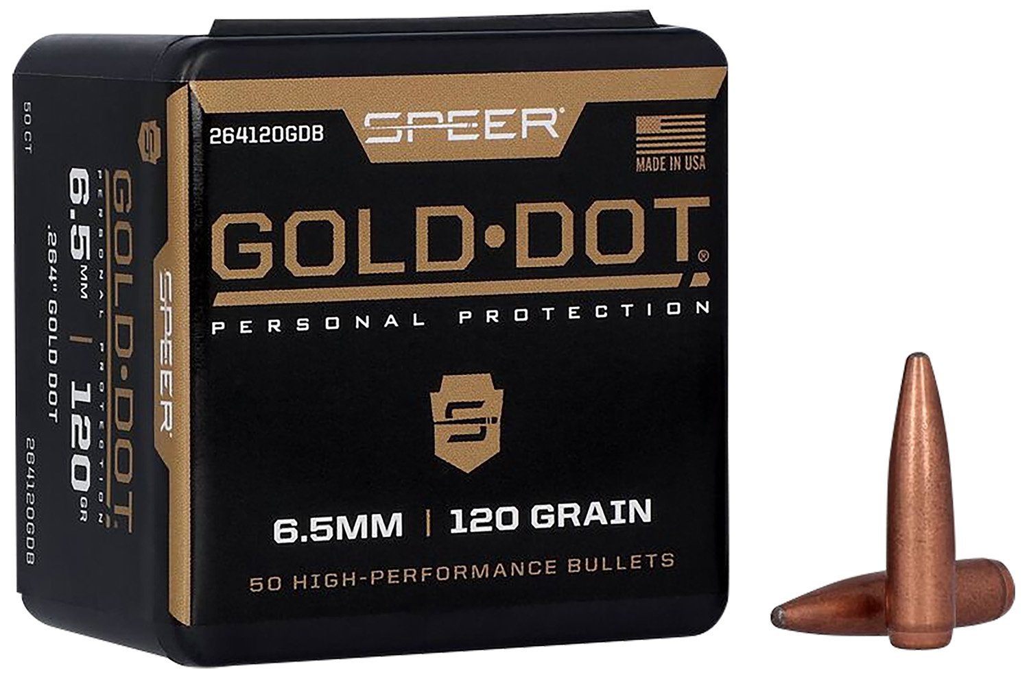 Buy Speer Gold Dot 264120GDB 264 Cal 120gr Bonded Soft Point 50 Box .26 online