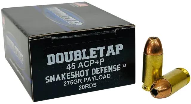Buy DoubleTap 45ASS20 Snake Shot 45ACP Ammo 20/Box 50/Case Brass online