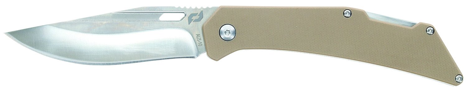 Buy Schrade 1159301 Slingshot Delta Class, 4" Satin Recurve Clip Point AUS-10 Blade, 5" G10 Handle, Lock Back online