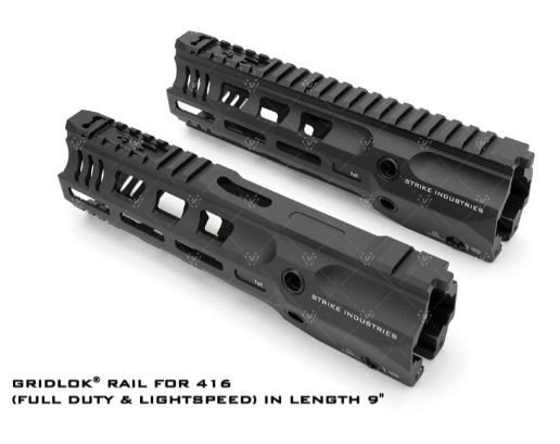 Strike Industries GRIDLOK416L9 9 In M-LOK Rail Quick Detach Black - Strike Industries