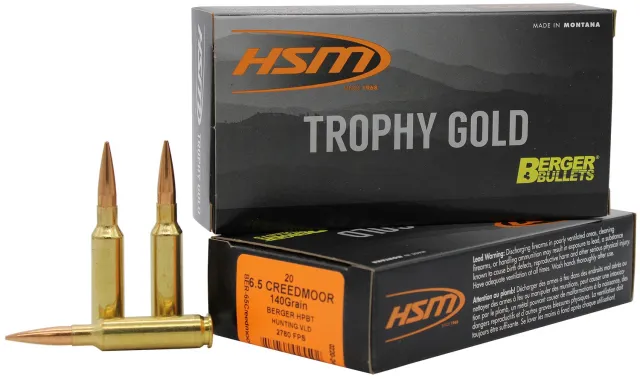 HSM Ammunition Trophy Gold 6.5 Creedmoor 140gr VLD BTHP - HSM Ammunition - 6.5 Creedmoor