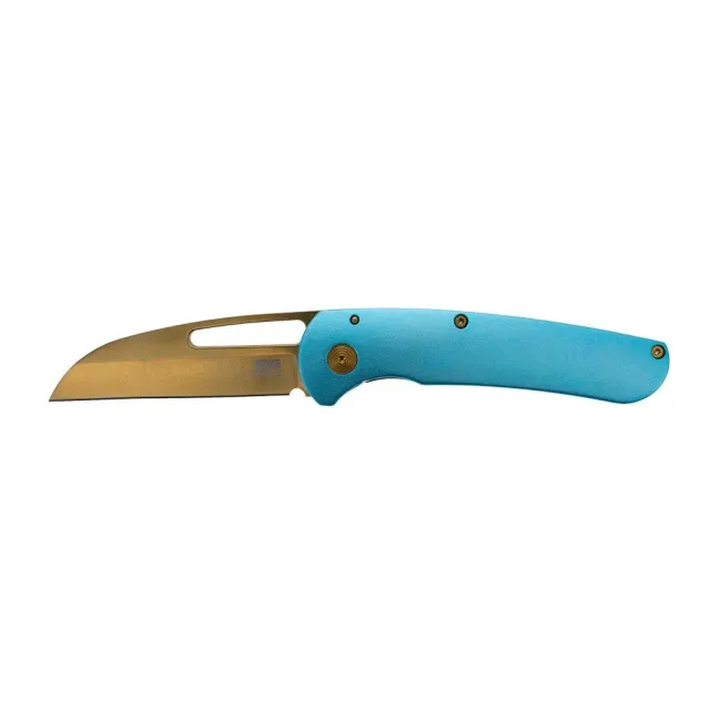 SOG Knives Escape FL Folding Knife 3 Sheepsfoot Blade Blue Gold - SOG