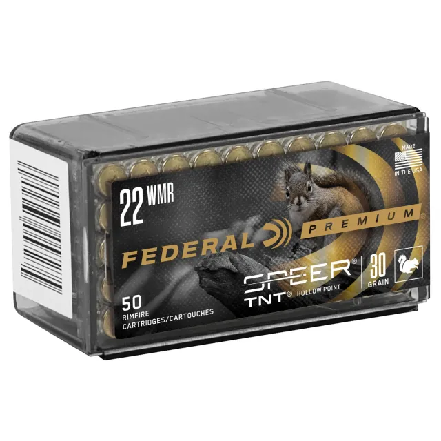 Federal P765 22 WMR 30 Grain Hollow Point 50 Rounds Brass Casing - Federal Premium Ammunition - 22 WMR
