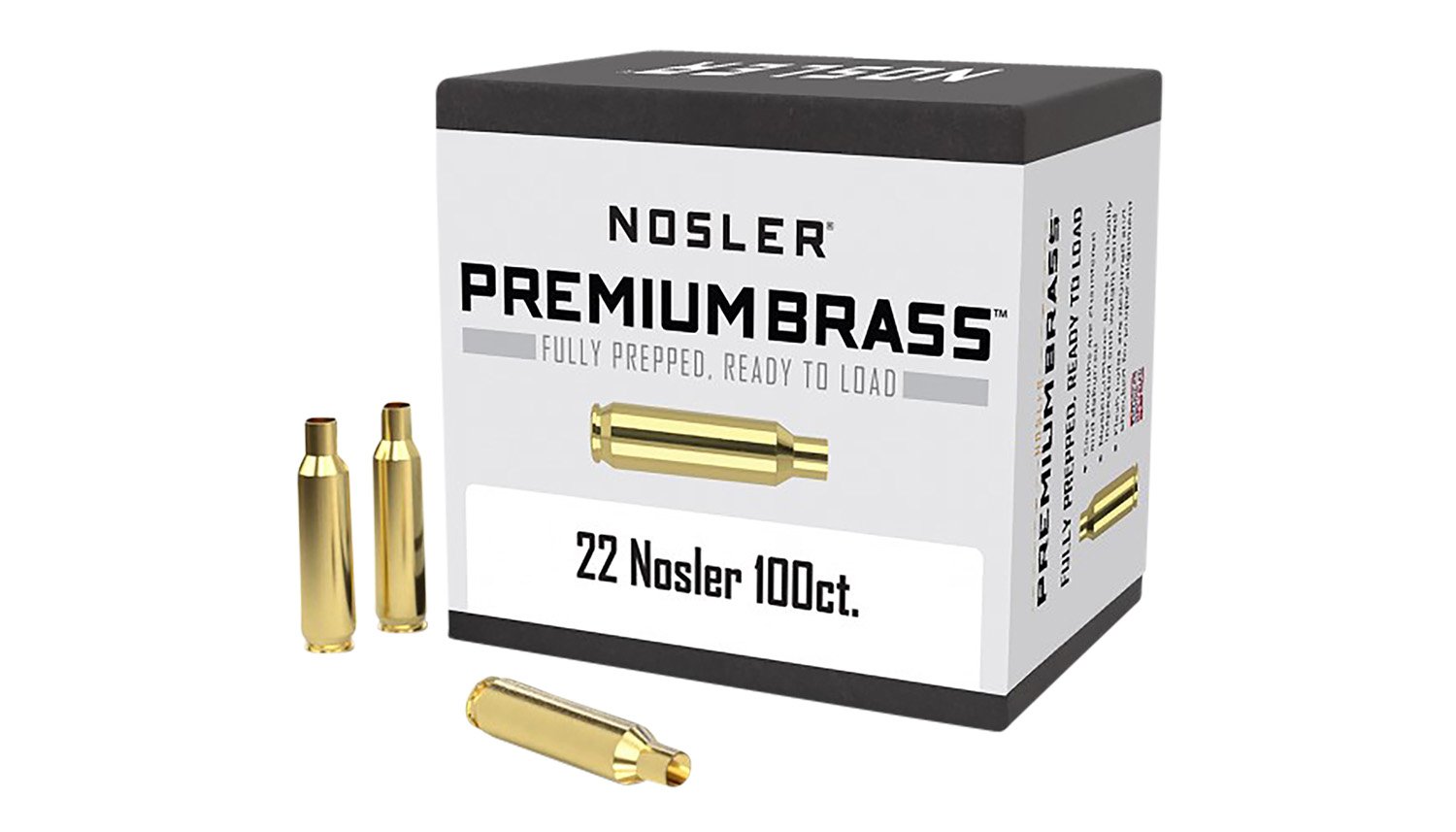 Nosler 10067 22 Nosler Unprimed Brass Cases 100 Count Made in USA - Nosler - 22 Nosler