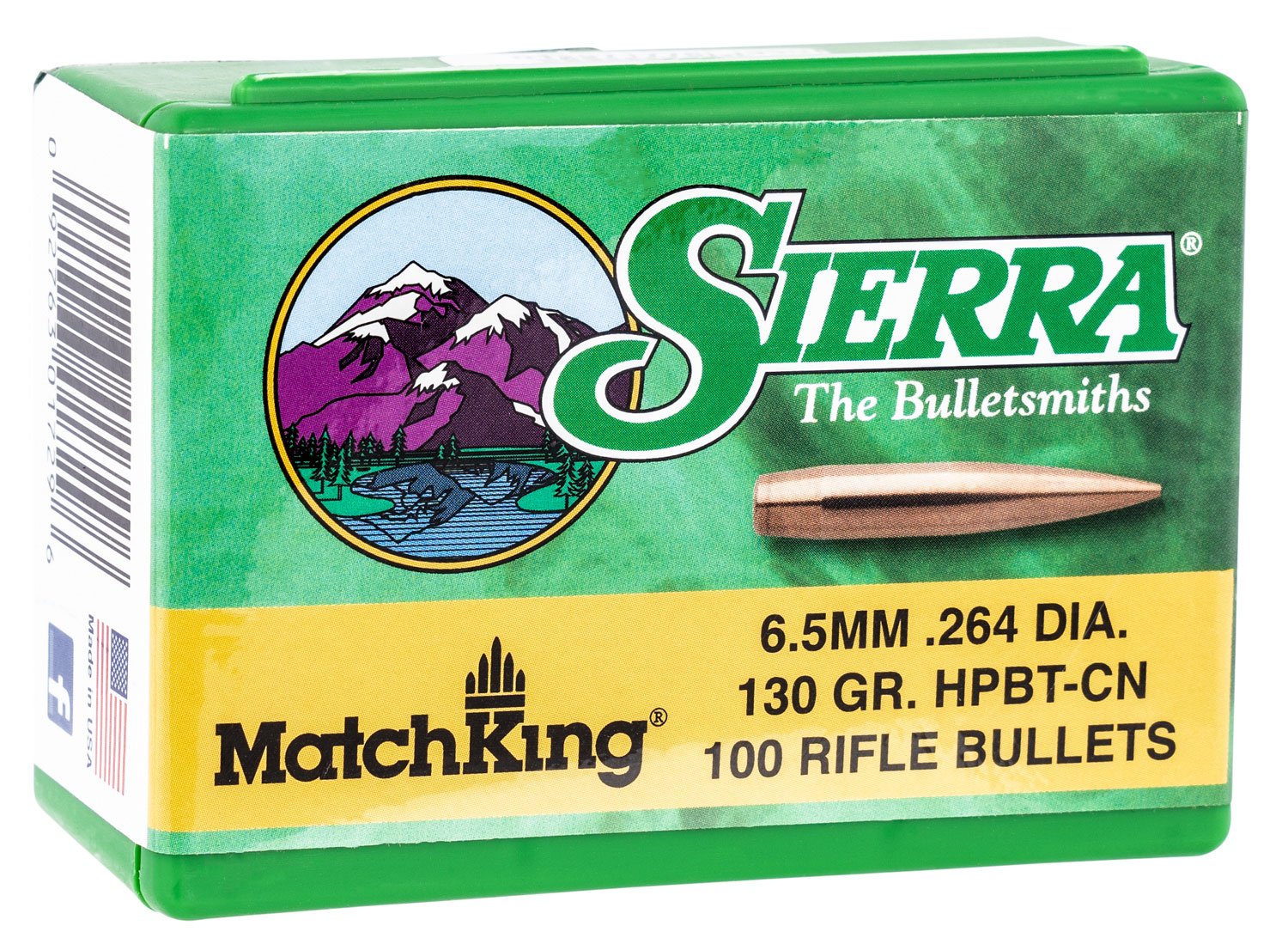 Sierra 1729 MatchKing 6.5 Creedmoor .264 130gr HPBT 100 Per Box - Sierra Bullets - .264