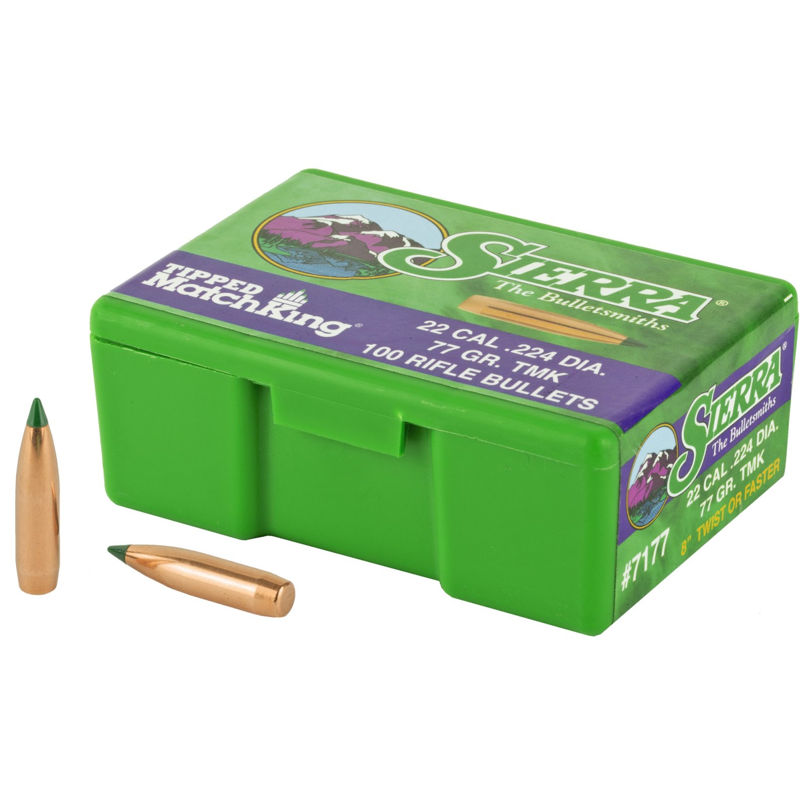 Sierra Bullets Tipped MatchKing .224 77 Grain 100 Count - Sierra Bullets - .224