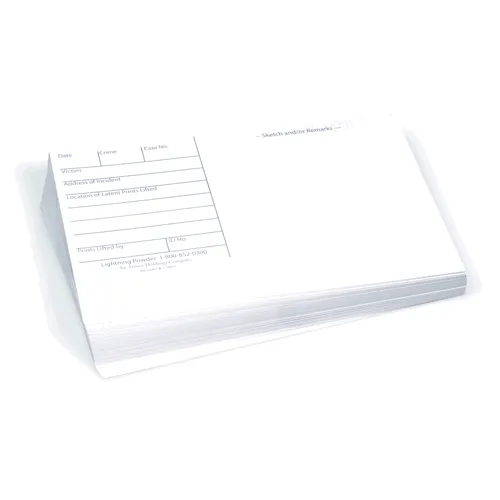 Lightning Powder Latent Print Cards Acid-Free Cardstock 5x8