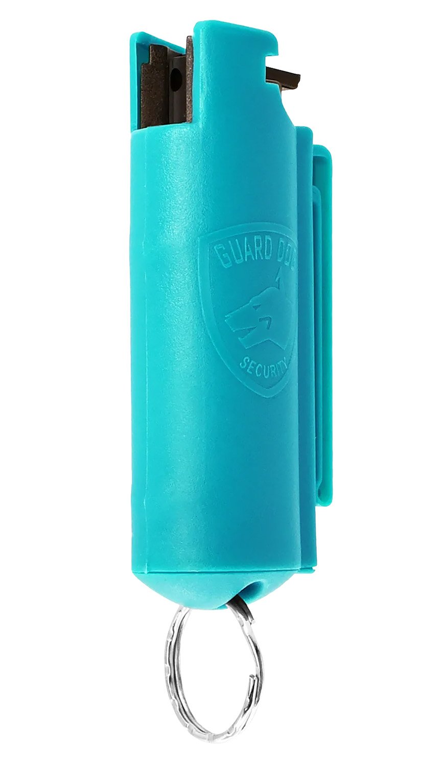 GuardDog Quick Action Pepper Spray 16 ft Blue w/ Belt Clip Keychain - GuardDog