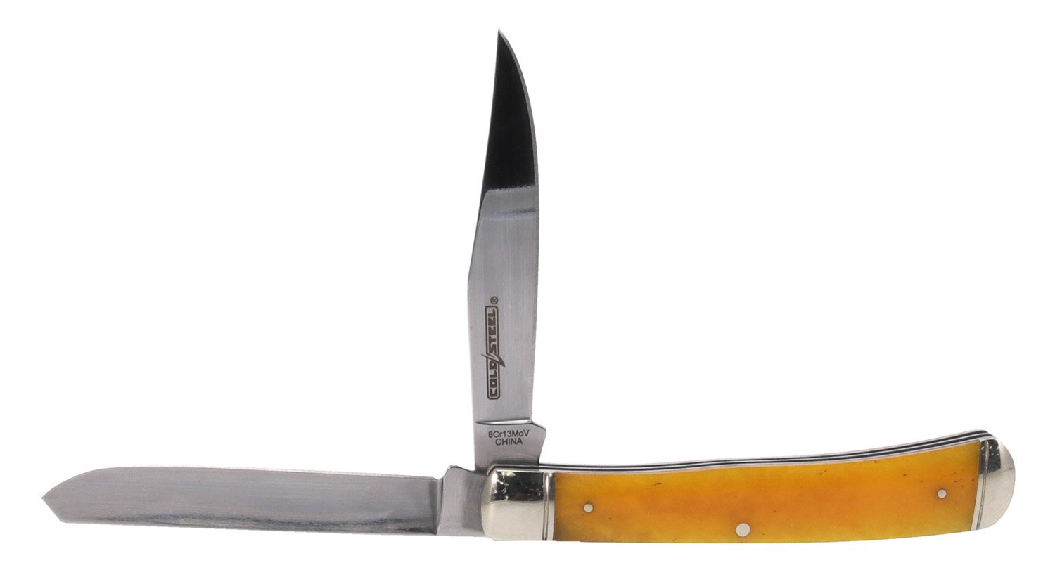 Cold Steel CSFLTRPRY Trapper 3" Folding Knife 8Cr13MoV Yellow Bone Handle - Cold Steel