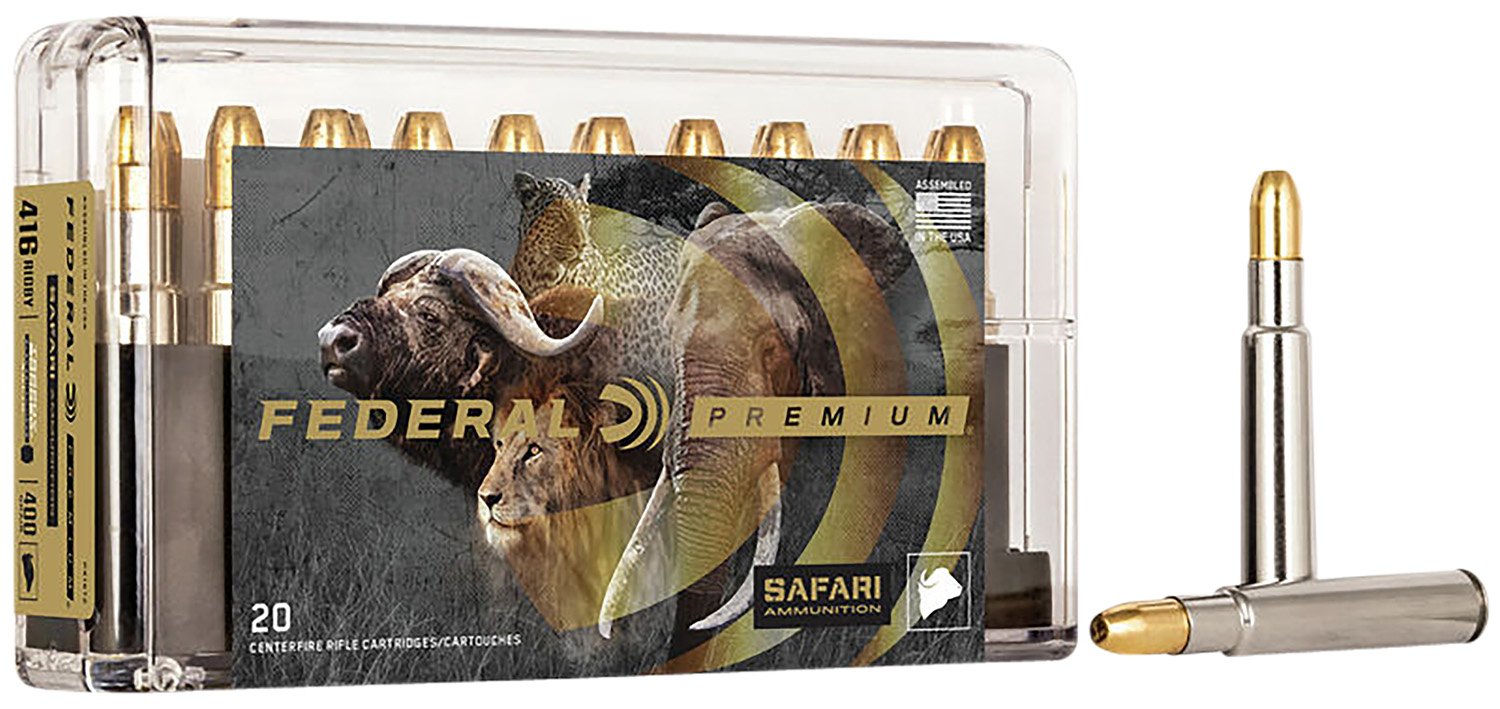 Federal Premium P416T2 416 Rigby 400gr Solid 20 Per Box Nickel-Plated - Federal Premium Ammunition - 416 Rigby
