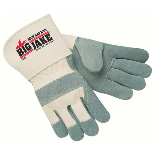 MCR Safety Big Jake Leather Palm Gauntlet Gloves with Kevlar - MCR Safety