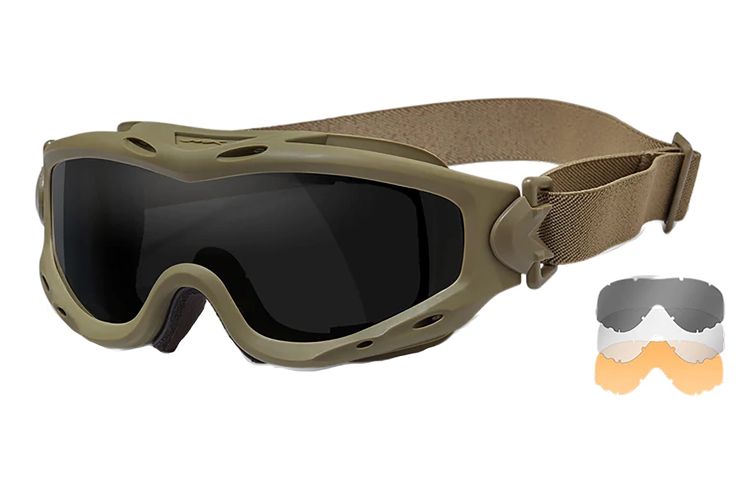 Buy Wiley X Spear SP293T Goggles Smoke Gray/Clear/Light Rust Lens Tan Frame online