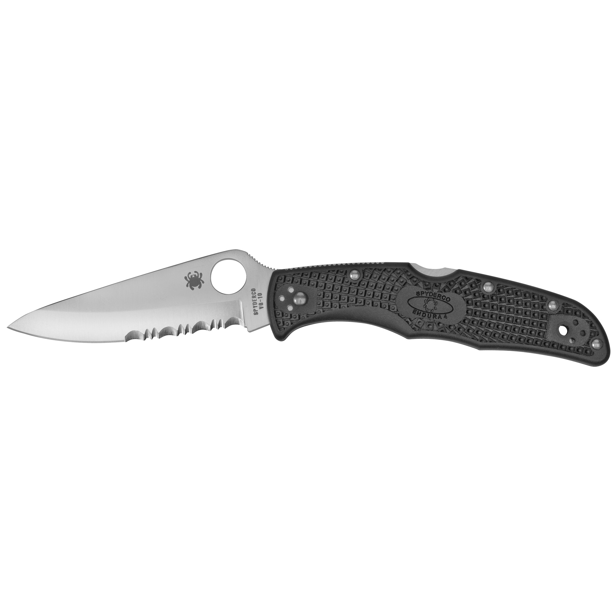 Spyderco C10PSBK Endura SL-PS 3.7" Black Knife - Spyderco