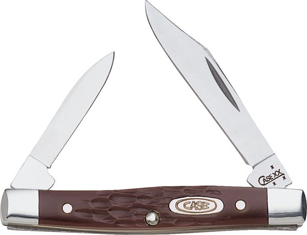 Case Small Pen Knife 2-Blade Jigged Brown Synthetic Handle - Case Cutlery