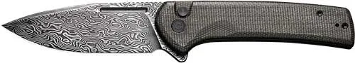 Civivi C21006DS1 Conspirator 3.48" Dark Green Micarta Black Damascus Knife