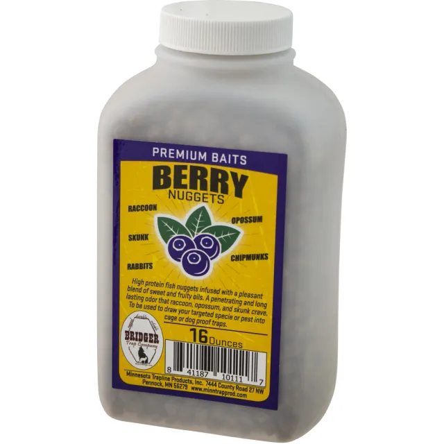 Bridger Berry Nuggets Raccoon Bait 16 oz. - Minnesota Trapline