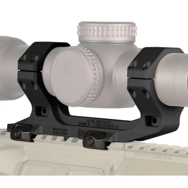 Reptilia 100240 AUS Optic Mount Black 34mm 7075-T6 Aluminum Picatinny Rail - Reptilia