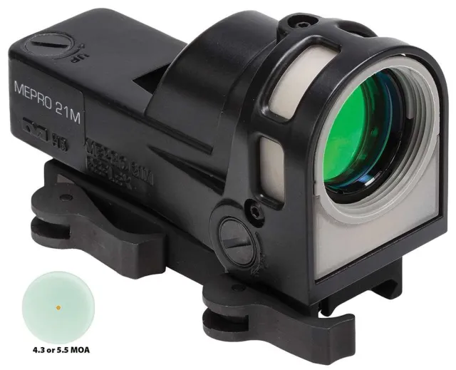Meprolight 626210 M21 Black 1x30mm 4.3 MOA Red Dot Sight Weather Resistant