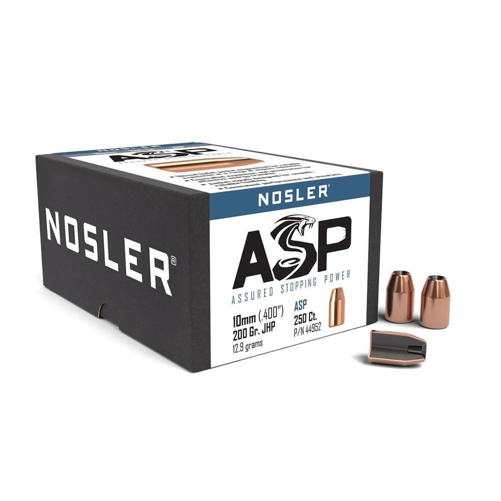 Nosler Sporting Handgun Bullets 10mm .400 200 Grain JHP 250 Count - Nosler - 10MM