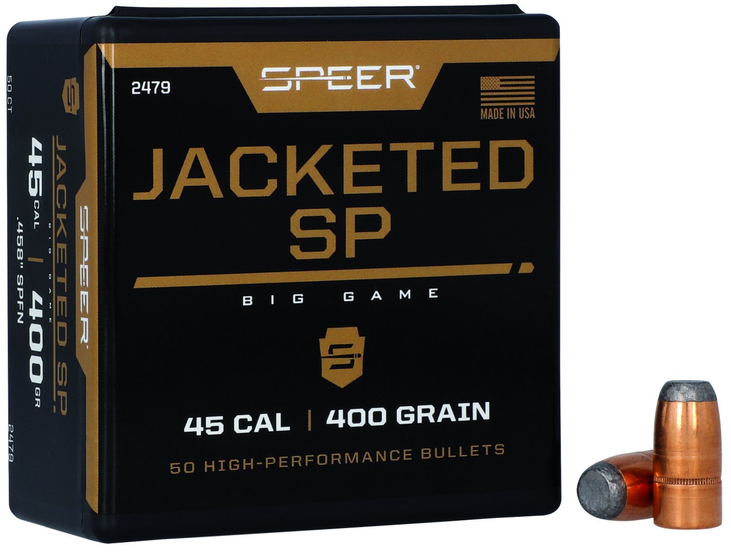 Speer Hot-Cor 2479 45 Caliber 400gr Soft Point Flat Nose Bullets - Speer - 45 Caliber