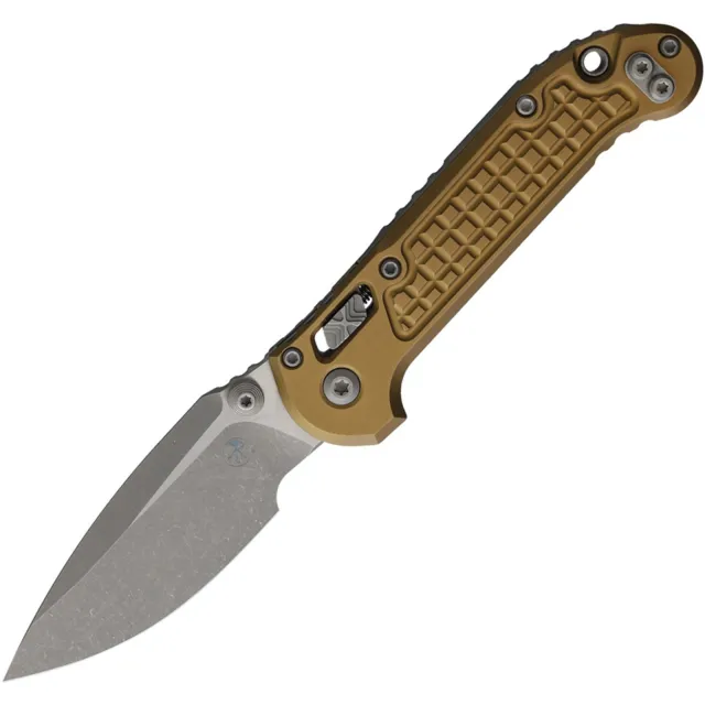 Microtech LUDT Gen III 3.5 In Single Edge Ram-Lok Apocalyptic Tan Aluminum Handle - MICROTECH