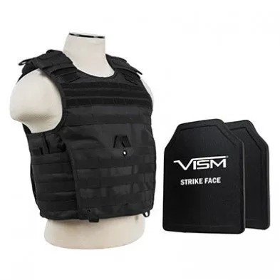 NcStar EXPERT PLATE CARRIER VEST BLACK W/ 2 10X12...