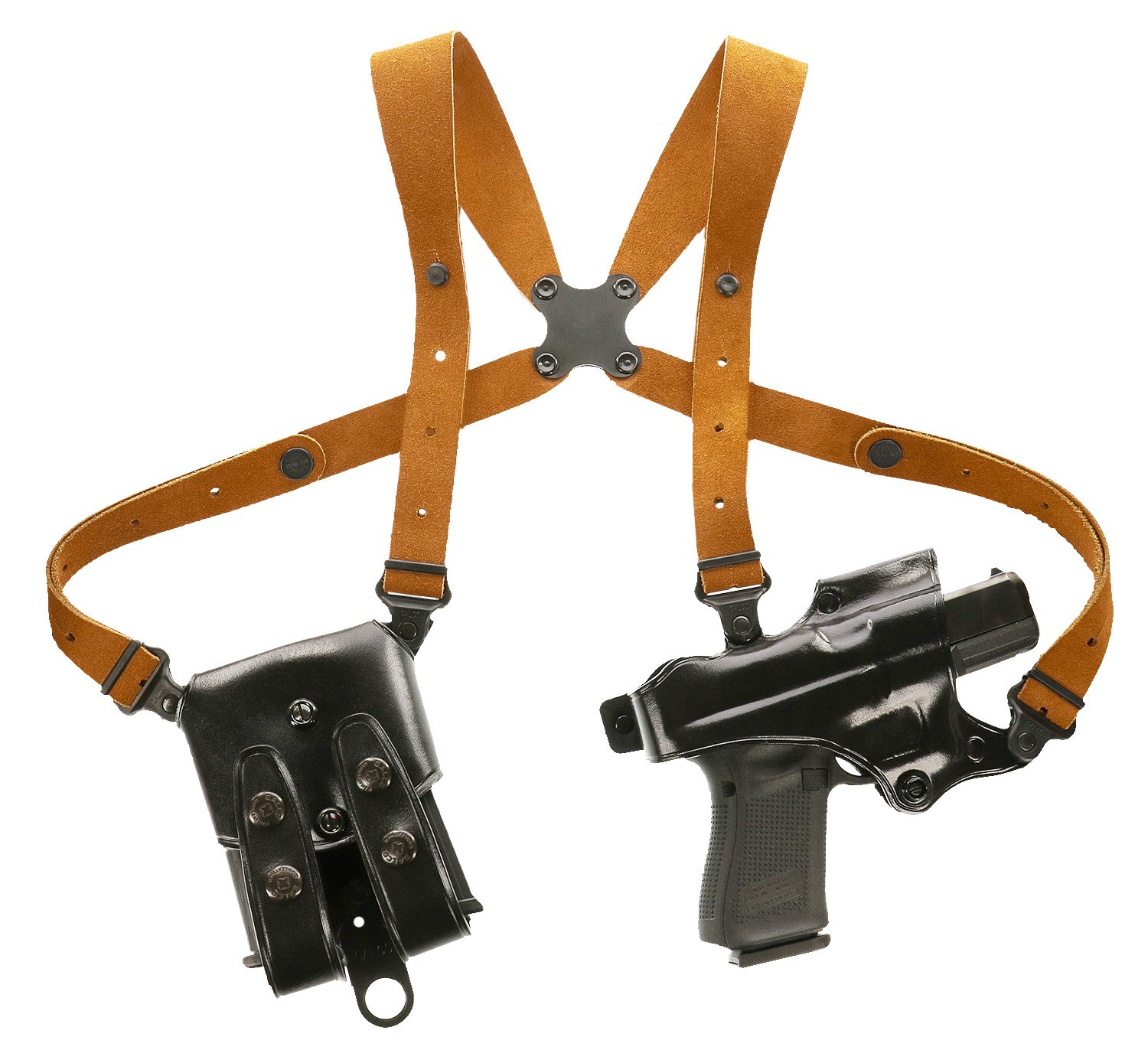 Galco JR224B Jackass Rig Shoulder System Black Leather Harness 56" Chest - Galco International