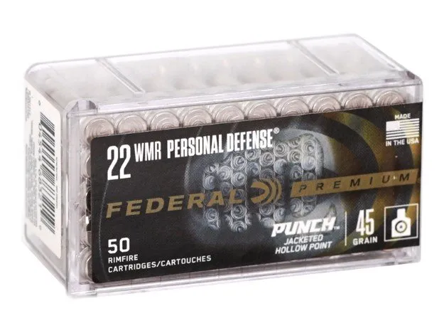 Buy Federal PD22WMR1 Punch 22 WMR 45gr JHP 50 Rounds Nickel Plated online