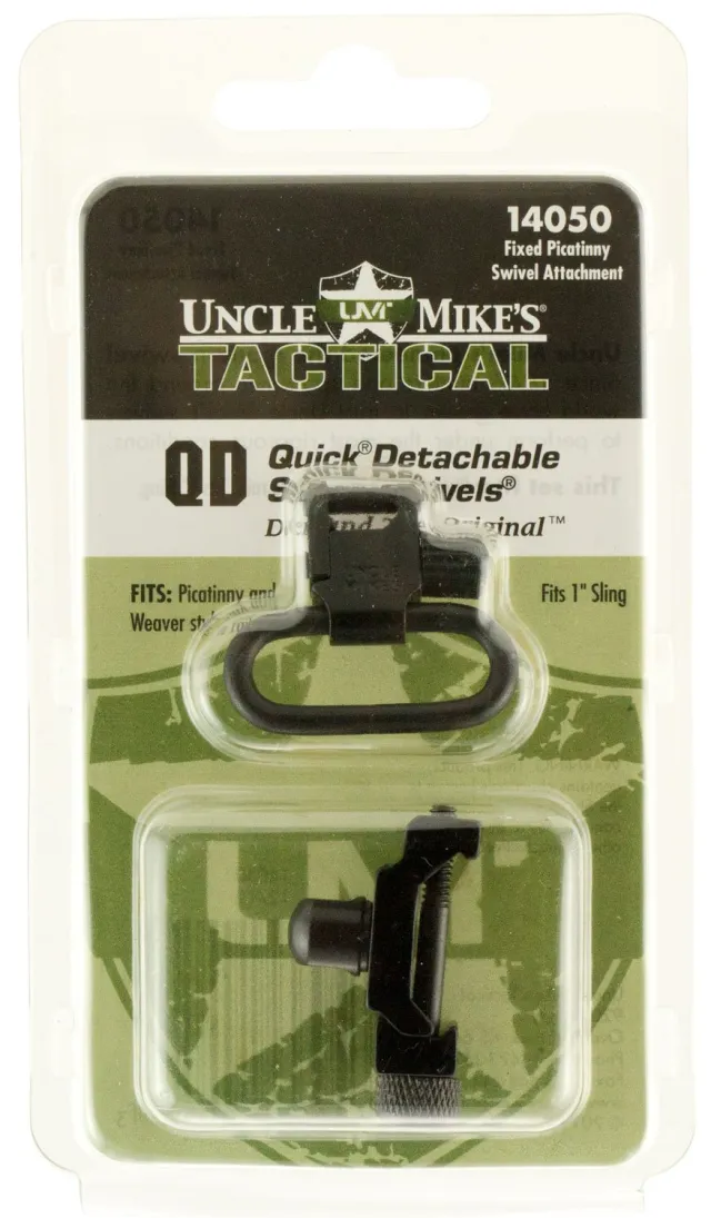 Uncle Mike's 14050 Super Swivel Steel Blued Finish 1" Loop Size Quick Detach for Picatinny & Weaver - Uncle Mike's - 1"