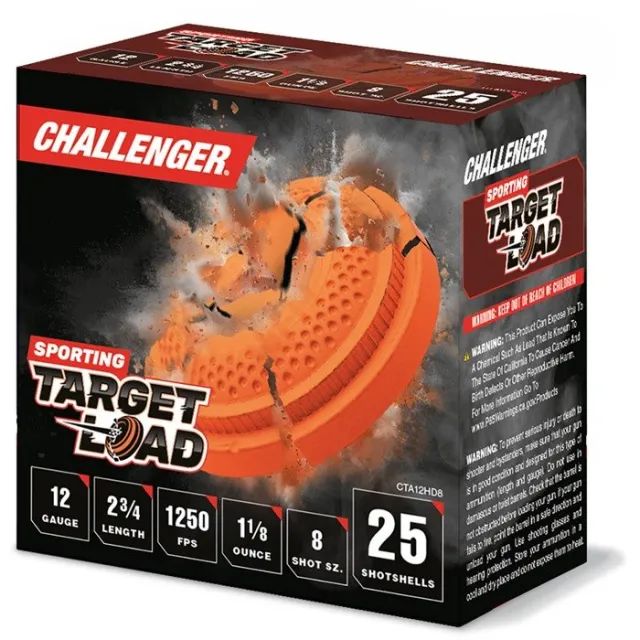 Challenger CTA12HD8 12 Gauge 2-3/4" 1-1/8 oz #8 Shot 250/Case