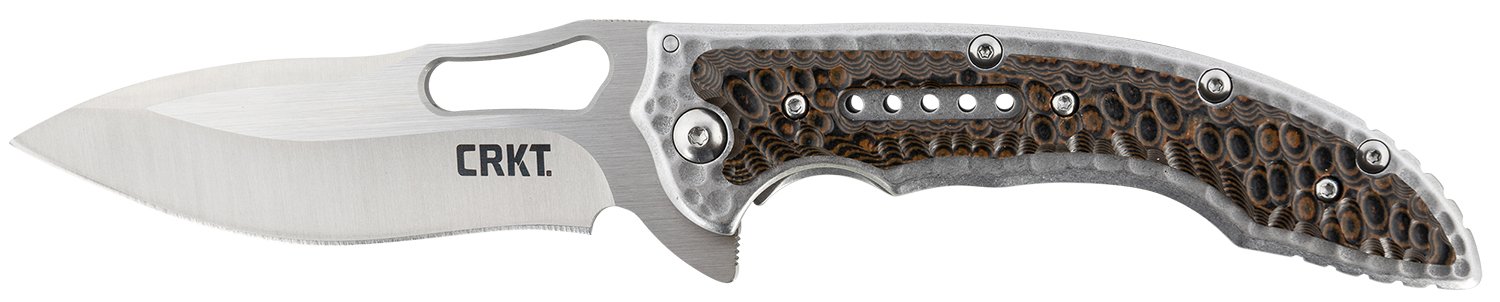 Columbia River Knife & Tool Fossil 3.96 In 8Cr13MoV Drop Point Brown G10 - Columbia River Knife & Tool