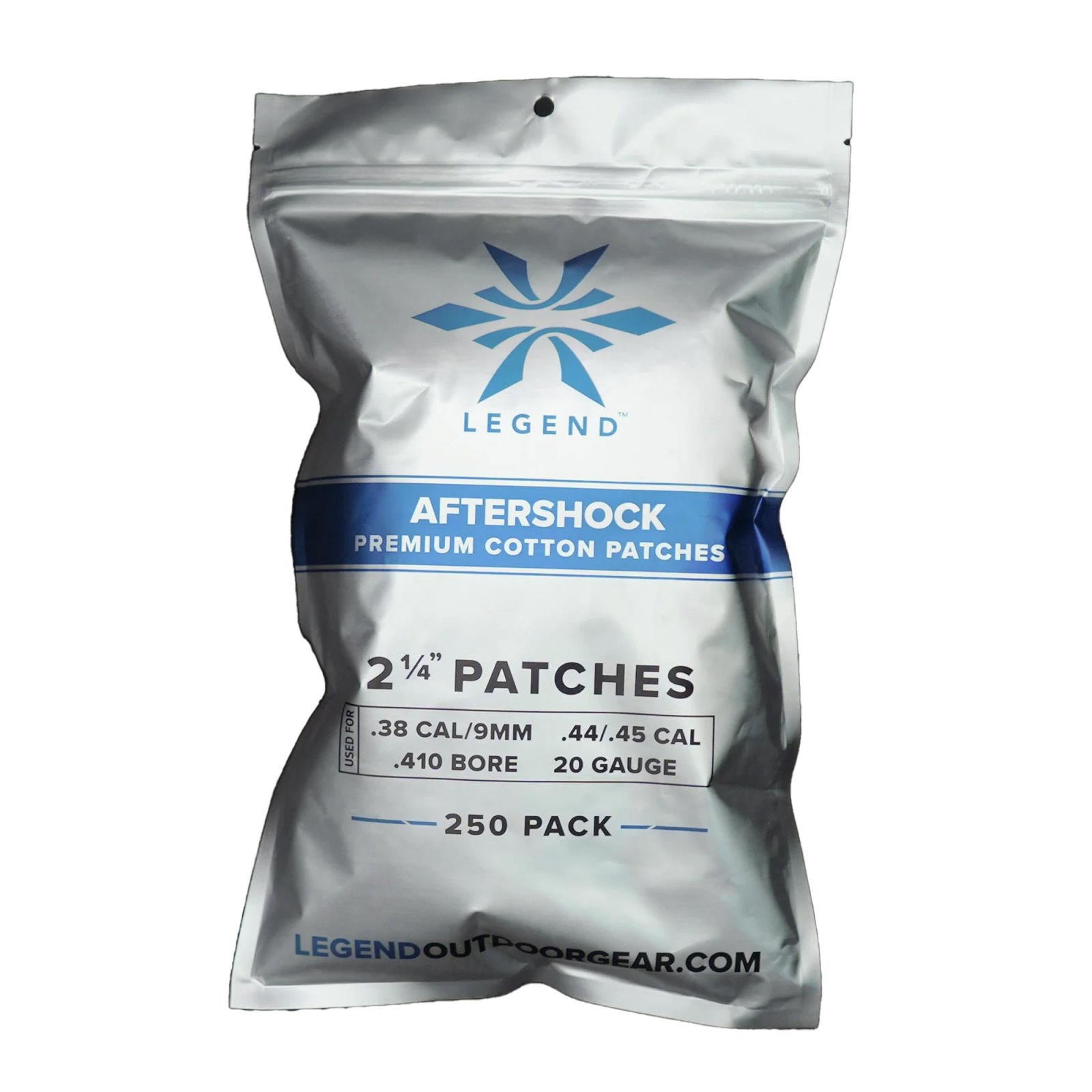 Legend Outdoor Gear AS-CP-214-250 Cotton Patches 2.25" 250 Count - Legend Outdoor Gear - ['.38 Cal', '9mm', '.44 Cal', '.45 Cal', '.410 Bore', '20 Gauge']