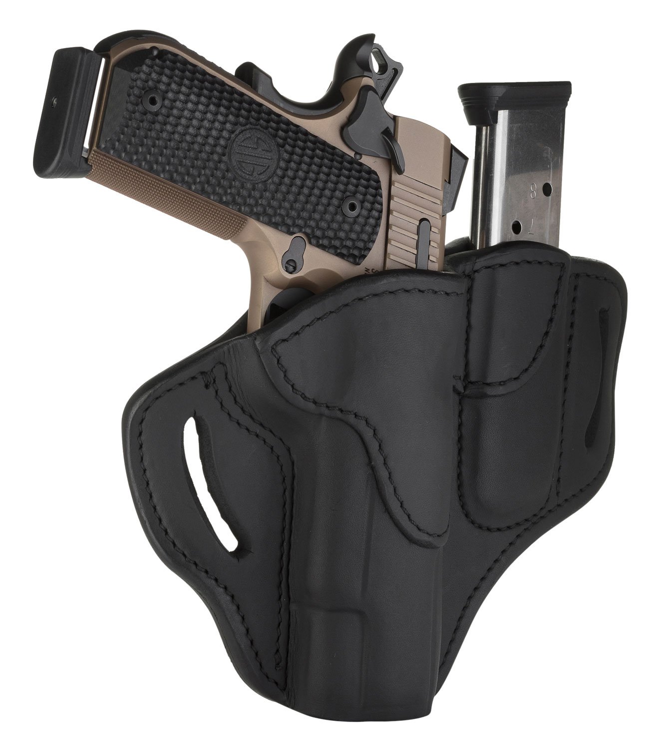 1791 Gunleather BH1M1SBLR 45 ACP 4-5 In Stealth Black Mag Pouch - 1791 Gunleather