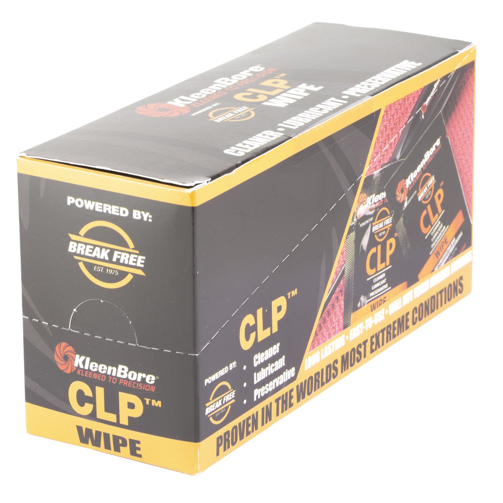 KleenBore KBBFCASE BreakFree CLP Wipes 500 Pack 5"x7.75" - Kleen Bore - 5"W X 7.75"H