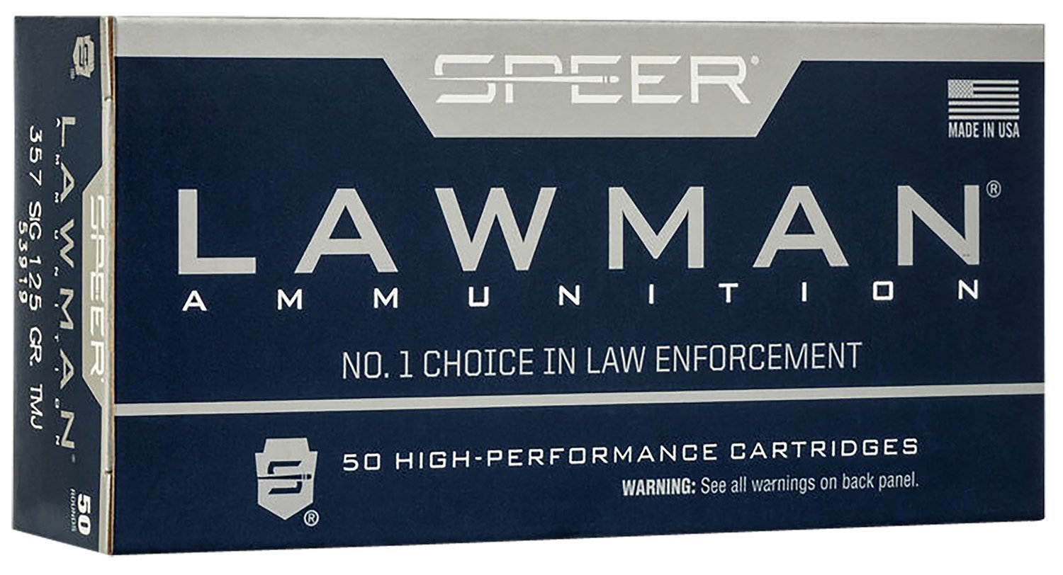 Speer Lawman 53919 .357 Sig 125gr TMJ Flat Nose 50 Rounds Box - Speer - 357 Sig