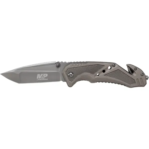 Smith & Wesson M&P Clip Folder Liner Lock Grey Blade Handle Strap Cutter
