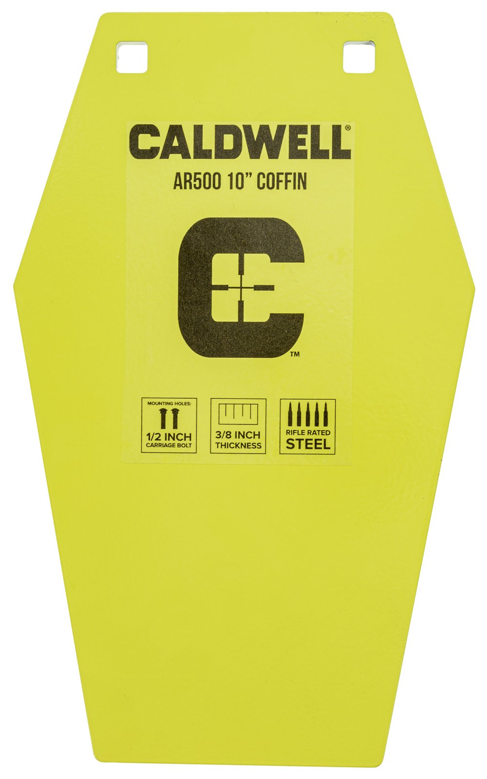 Caldwell 1116693 C 10 Coffin Target AR500 Steel Yellow Powder Coat - Caldwell - 10"