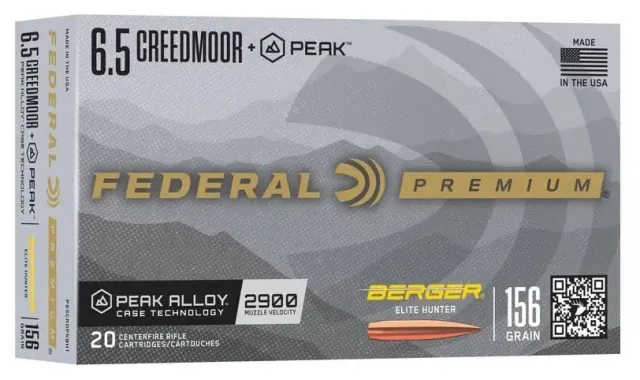FEDERAL PREMIUM 6.5 CREEDMOOR+PEAK 156GR BERGER ELITE HUNTER (20)