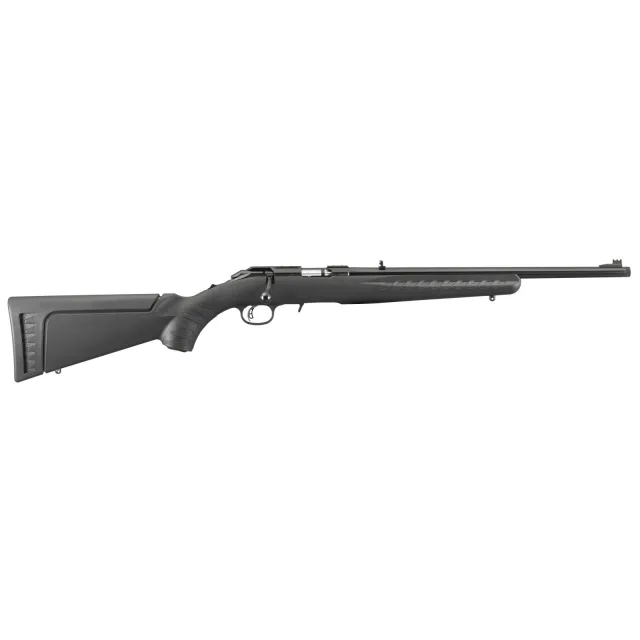 Buy Ruger 8312 American Rimfire Rifle, 17 HMR, 9-Round, 18" Threaded Barrel, Satin Blued Alloy Steel, Black Synthetic Stock, Adjustable Sights online