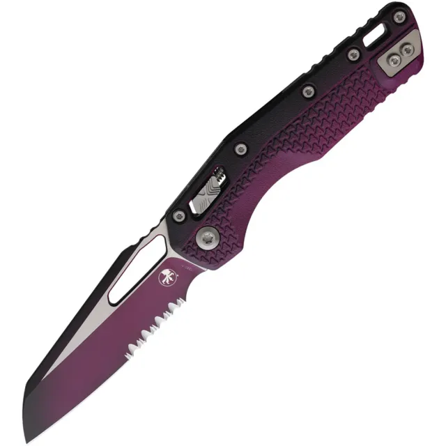 Microtech MSI 210T-2PMFSR 3.88 In Wharncliffe Part Serrated Faded Sangria - MICROTECH for sale at Iron and Lace