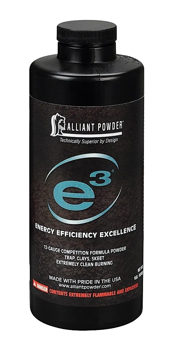 Alliant E3 Smokeless Shotshell Powder 1 lbs Alliant 150540 12 ga. Perfect balance, reduced charge weights, cleanest burning. - Alliant Powder - 1 LB