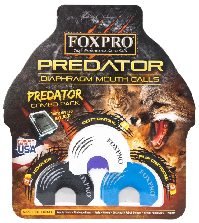 Foxpro COYCOMBO Predator Diaphragm Call Set, Double/Triple Reed, 3-Piece - FoxPro
