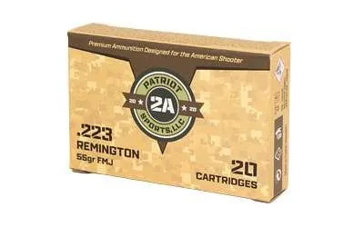 Patriot Sports Rifle Ammunition .223 Rem 55gr FMJ 3280 fps 20/ct