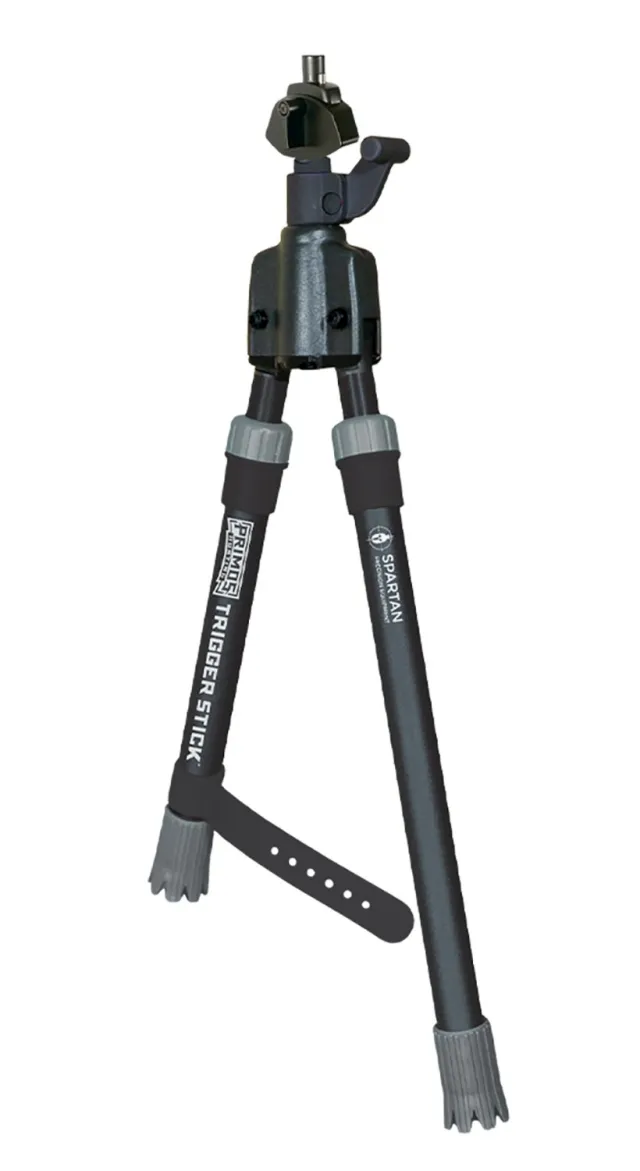 Primos Trigger Stick Gun Mounted Bipod Short Black with Spartan Technology - Quick Adjust, Magnetic Attachment System, Sturdy Steel - Primos