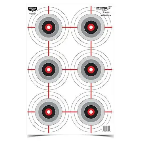 Birchwood CASEY Eze-Scorer 12x18in Multiple Bull's-Eye Target 100-Pack - Birchwood Casey