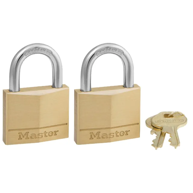 MasterLock 140T Brass Padlock 2-Pack Keyed Alike 1-9/16 Body - MasterLock