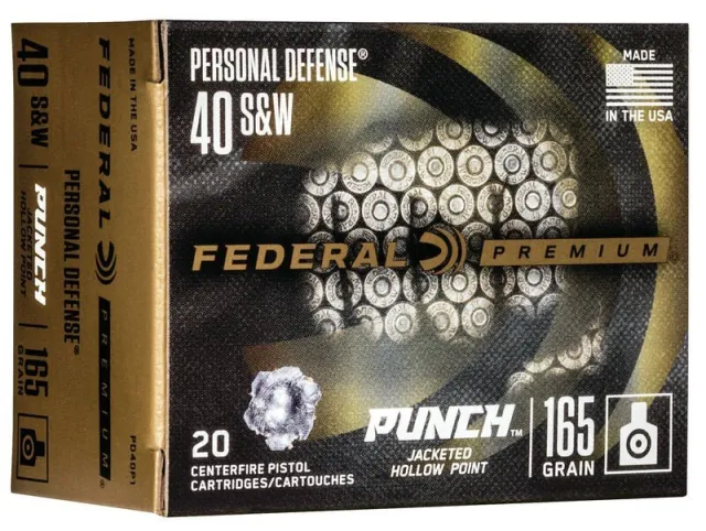 Buy Federal PD40P1 40 S&W 165 Grain Jacketed Hollow Point 4 in 20 Rounds online