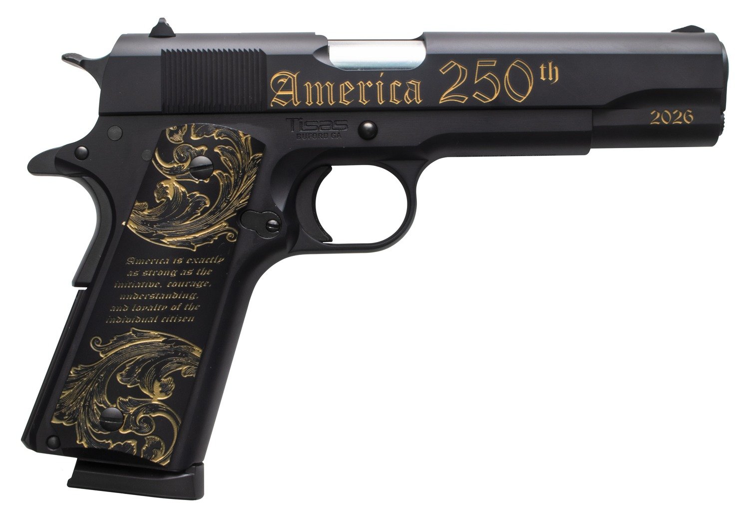 Buy Tisas 1911 America's 250th Full Size .45 ACP 5 In 7+1 Black Gold online
