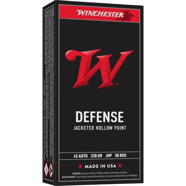 Winchester Ammo USA45JHP USA Defense 45 ACP 230 gr Jacketed Hollow Point (JHP) 50 Per Box/ 10 Cs