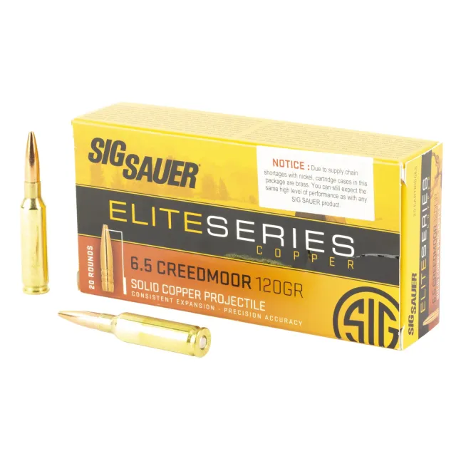 Sig Sauer HT Elite Hunting 6.5 Creedmoor 120gr Rifle Ammo 20 Rounds - Sig Sauer - 6.5 CREEDMOOR